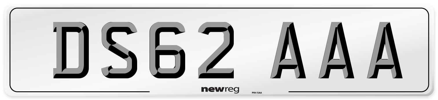 DS62 AAA Number Plate from New Reg